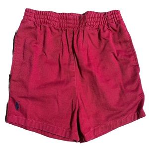 VINTAGE 90s Polo Ralph Lauren Baby Boys Red Elastic Waist Summer Shorts 6-12M